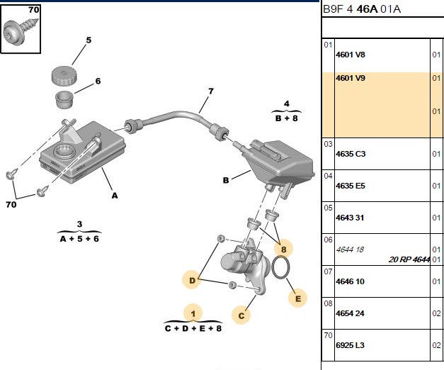 LPR Peugeot Partner 1.6 Hdi ve 1.6 BlueHdi Fren Ana Merkezi 23,8 mm