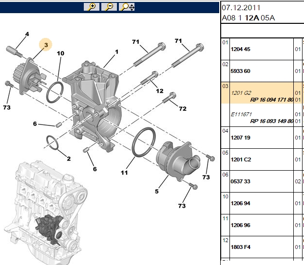 KALE Peugeot 206/207/307 ve Citroen C4 1.4 ET3J4 Su Pompası 368110