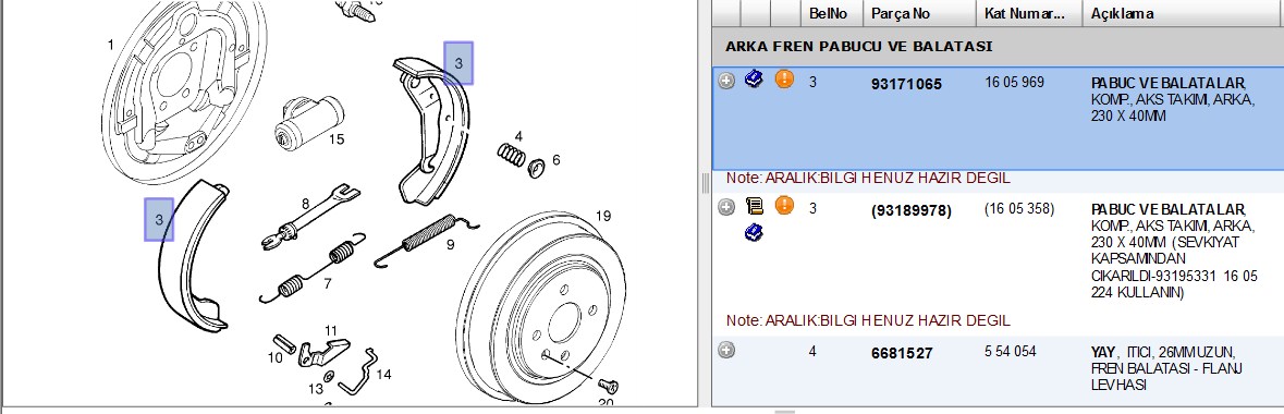 DELPHI Opel Astra F, Astra G, Astra H, Vectra B ve Zafira 1.6 Arka Fren Balatası 228x42 mm