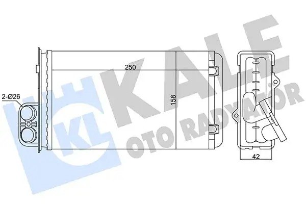 KALE Peugeot 406 2.0 Kalorifer Radyatörü 250 mm