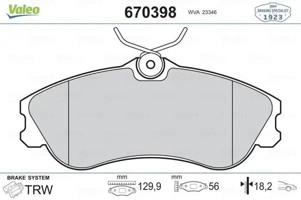 VALEO Peugeot 206 ve Partner 2.0 Hdi Ön Fren Balatası 130 mm