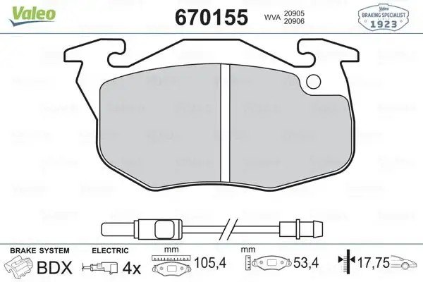 VALEO Renault Clio, Peugeot 106, 306 Ön Fren Balatası 105 mm