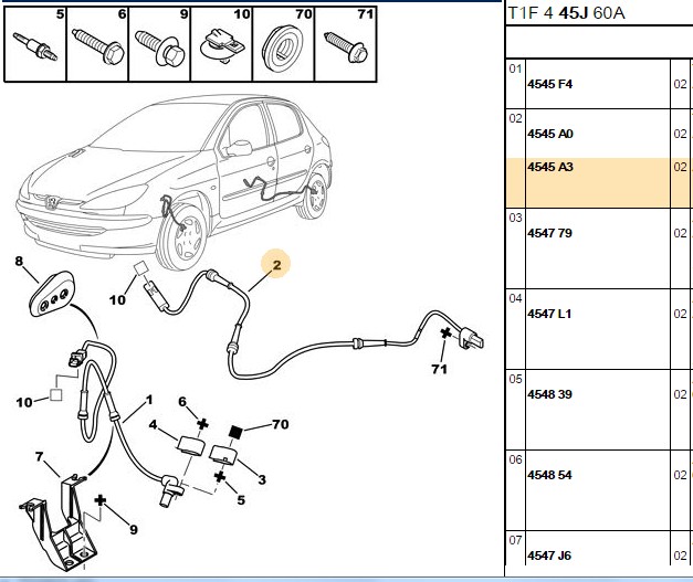 HELLUX Peugeot 206 1.4 Hdi, 1.6 ve 1.4 Arka Sol/Sağ ABS Hız Sensörü 865 mm