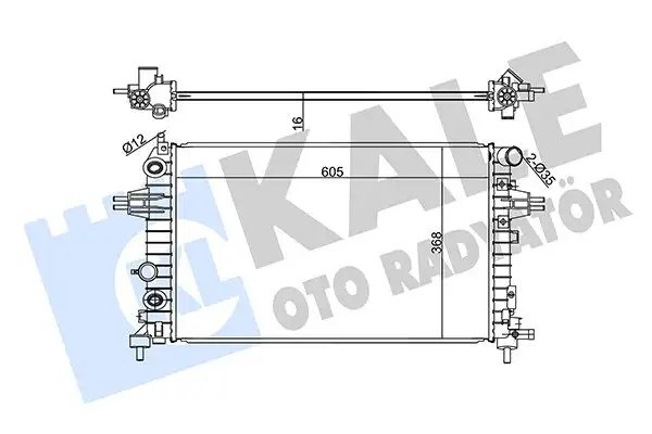 KALE Opel Astra H 1.4 Otomatik Şanzımanlı Su Radyatörü 605x368x16 mm