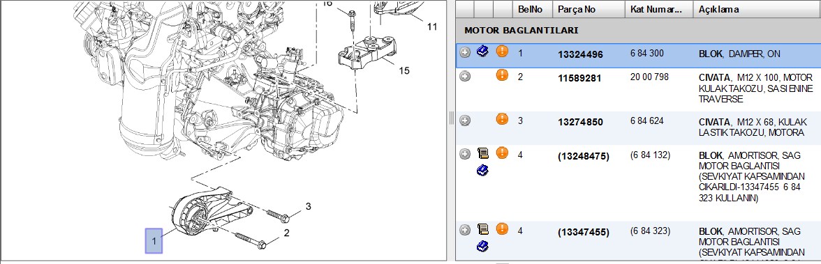 MOTOR TAKOZU ON ASTRA J A13DTE