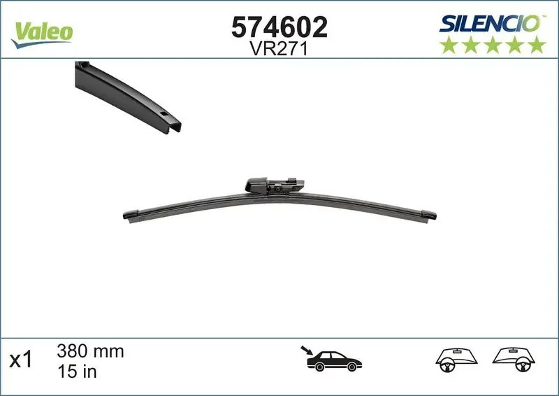 VALEO Volkswagen Tiguan 1.6 Tdi ve 1.4 Tsi Arka Silecek Süpürgesi 380 mm