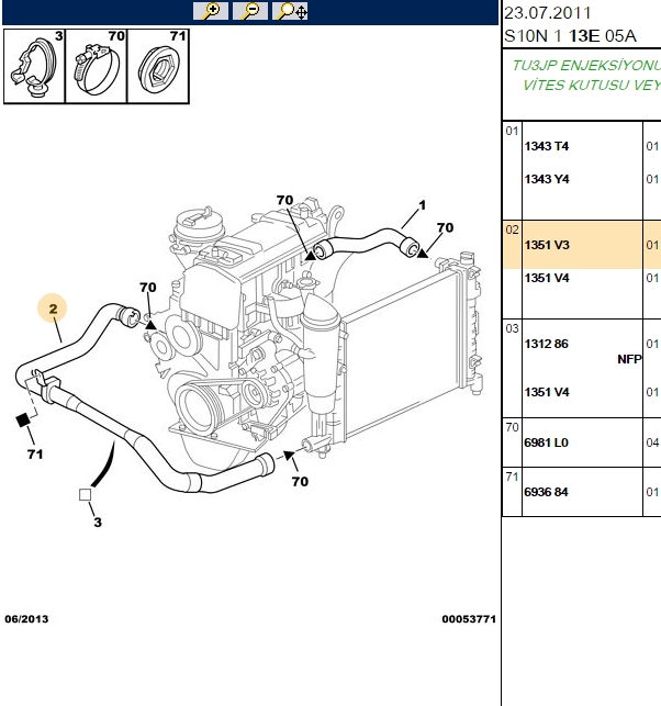 UCEL Peugeot 106 1.0, 1.1, 1.4 Radyatör Alt Hortumu