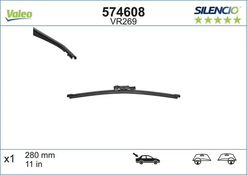VALEO BMW 116i, Mercedes GLA 200 ve GLA 180d Arka Silecek Süpürgesi 280 mm