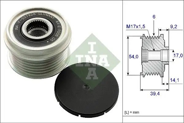 INA Fiat 500, Punto 1.3 MultiJet ve Opel Corsa D 1.2 Alternatör Kasnağı 6 Kanal