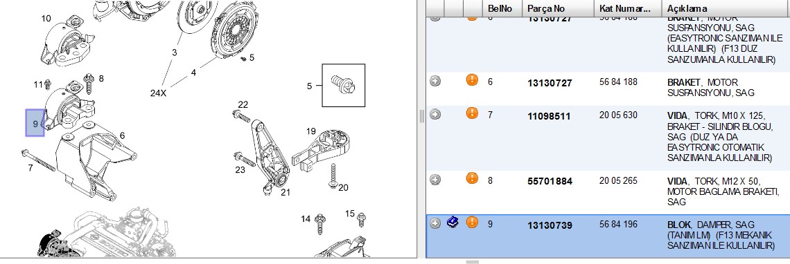 Motor Takozu Arka Sağ (Opel Corsa-D 1.0 1.2 1.4)