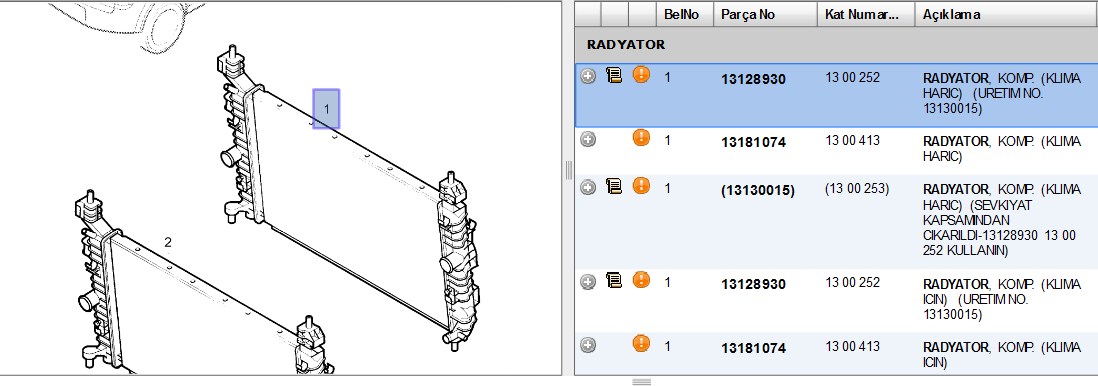 Kale Su Radyatörü (608x358x26) Brazing (Opel Meriva A)