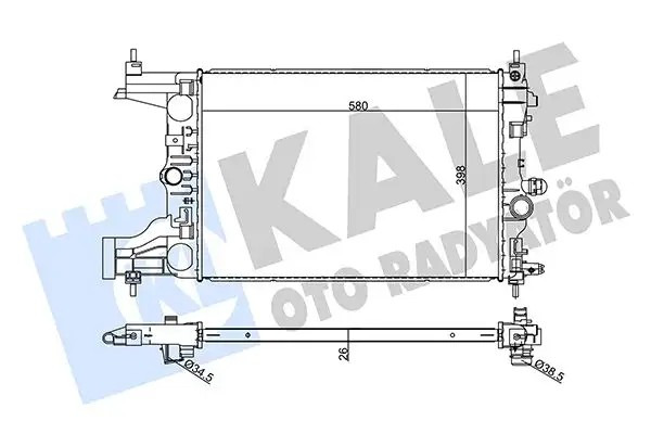 KALE Opel Astra J 1.3/1.7 Cdti Radyatör 580×398×26 mm