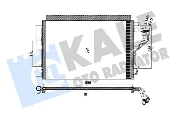 KALE Hyundai i30 1.6 KIA Ceed 1.4 Kurutuculu Klima Radyatörü 586×391×16 mm