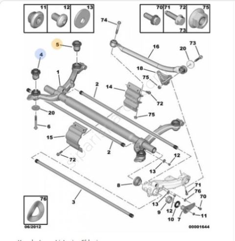 FROW Döner (Arka Travers Komple) Peugeot P206 +