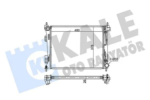 KALE Hyundai Accent 1.6 Crdi 480×385X26 mm Su Radyatörü