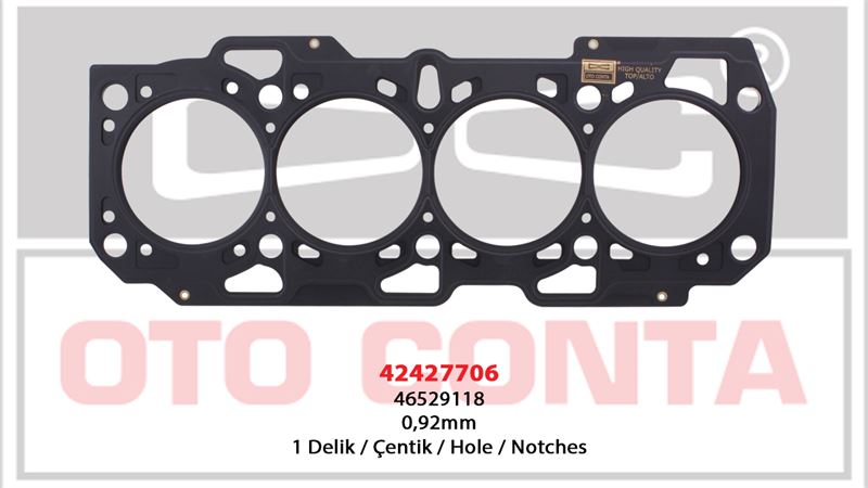 Silindir Kapak Contası 1 Delik Çok Katlı Çelik 0.92 mm (Fiat Punto, Palio, Strada, Doblo)