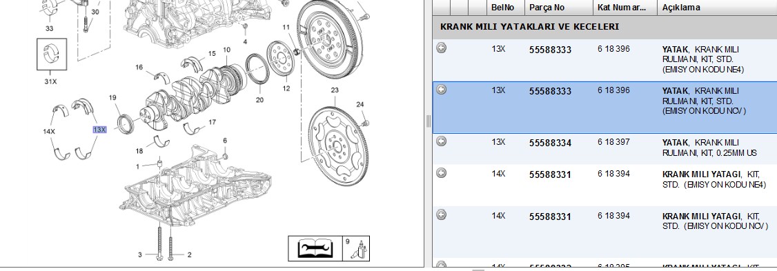 MERKEZ YATAK B16 DTH MOTOR (618396)