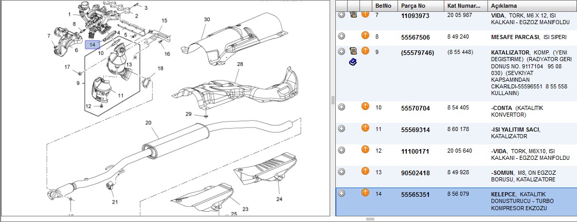 PSA Kelepçe Katalitik Dönüştürücü - Turbo Astra J 1.4 (856079)