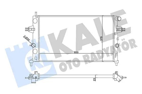 KALE Opel Astra G 1.4, Zafira A 1.6 Su Radyatörü 600x348x26 mm