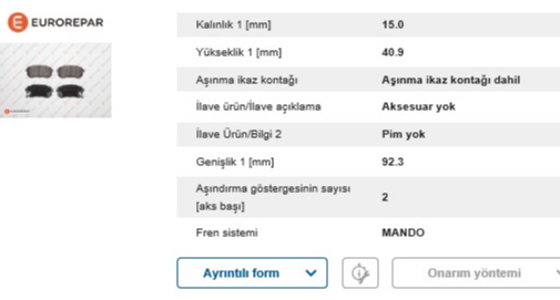 Fren Balatası Ön (92 mm) Kia Picanto 1.1 04 - Hyundai i10 11-17