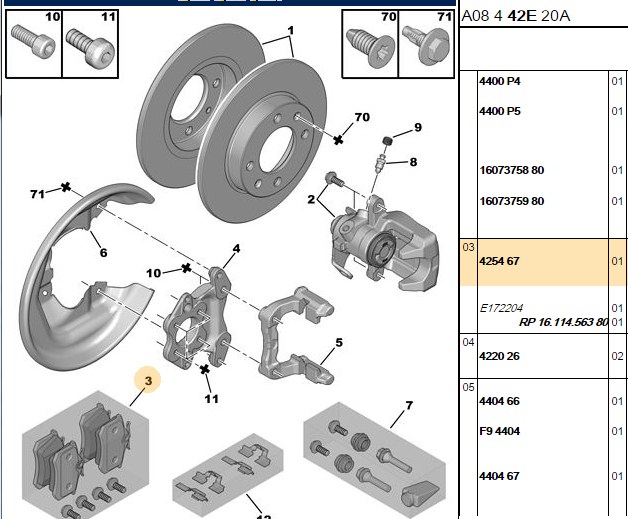 PSA Citroen C3, C4 ve Audi A6, A4 Arka Fren Balatası 87 mm