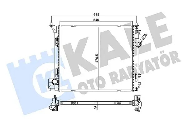 KALE Renault Kadjar, Nissan Qashqai 1.6 dCi Su Radyatörü 540×471×26 mm