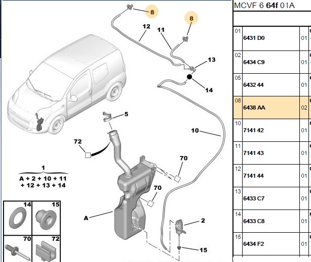 PSA Ön Cam Su Fiskiye Memesi (Peugeot Bipper A9)