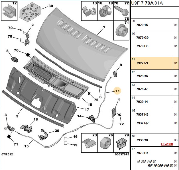 PSA Kaput Destek Demiri Boxer / Jumper / Ducato III