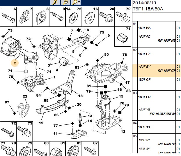 Motor Takozu Hidrolik Sağ Üst (307, 308, 3008, Partner, Tepe, C4, DS4, Berlingo, 04-, DW6, DV6TED4)