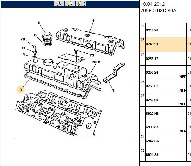 Subap Kapak (Kulbutor) Conta (Peugeot Partner, Citroën Berlingo)