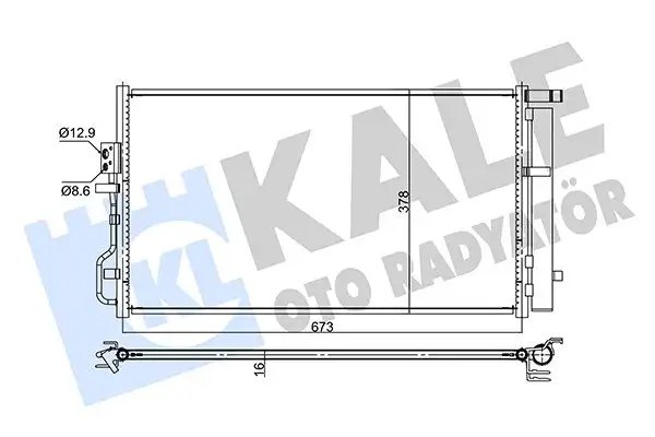 KALE Hyundai Tucson ve Kia Sportage 1.6 Klima Radyatörü 673x381x16 mm Kurutuculu