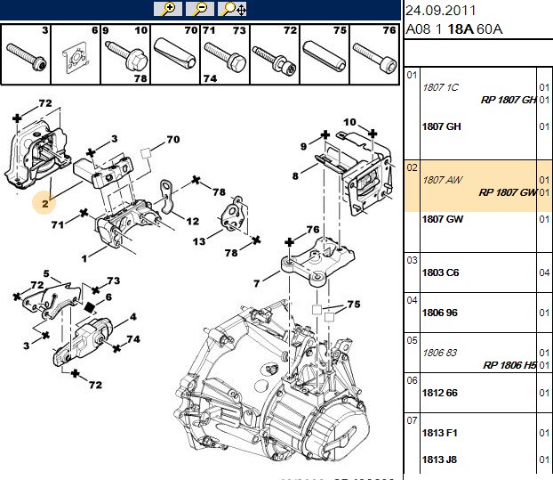 Motor Takozu Sağ (C3 II) 16 HDI