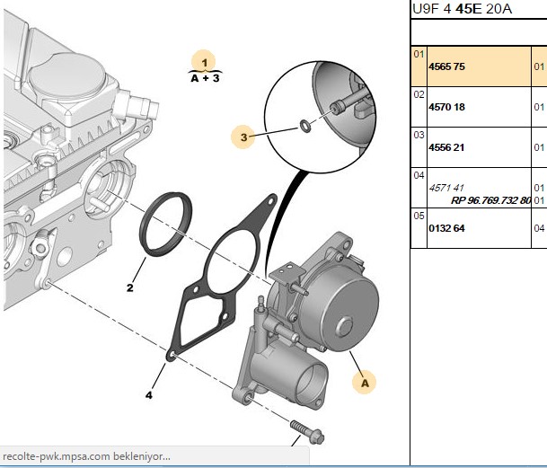 Vakum Pompası (OEM:456575;4565.75;XS7Q2A451BH)