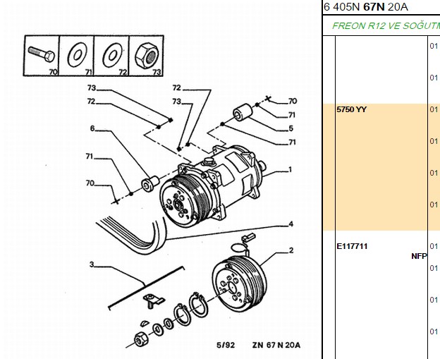 Alternatör Kayışı (306, 406, 605, 806, XSARA ZX, EVASION, XU10J4R, 6PK1660)