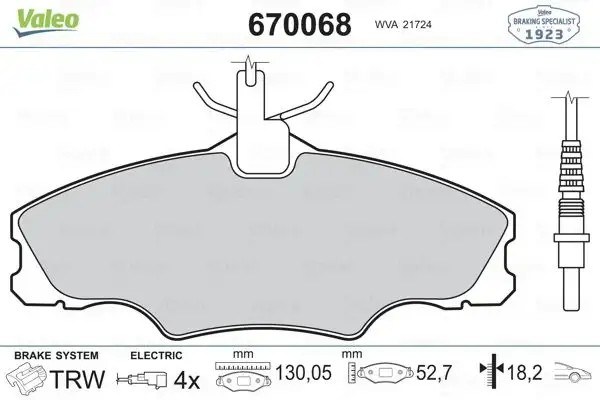 VALEO Ön Fren Balatası 130 mm - TRW Sistemi