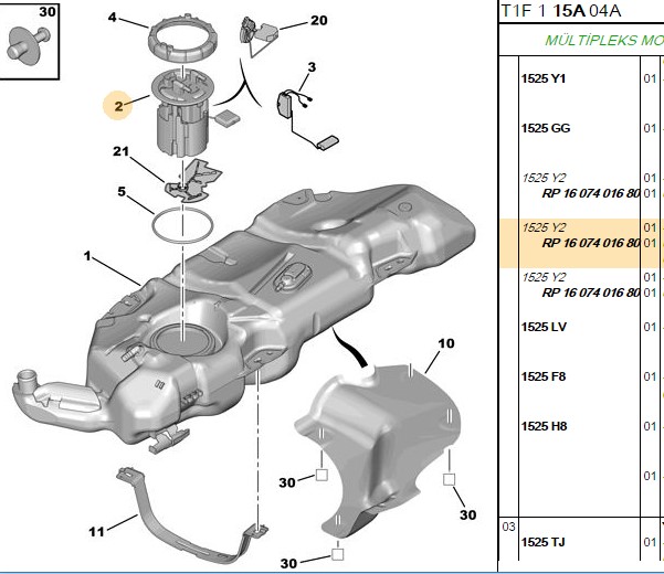 Yakıt Pompası Komple (3.5 BAR) Peugeot P206 P206 (T3E) 406 YM