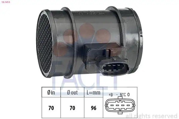 FACET Fiat Doblo, Punto, Linea ve Alfa Romeo Mito 1.3-1.6 MultiJet Hava Debimetresi 96 mm