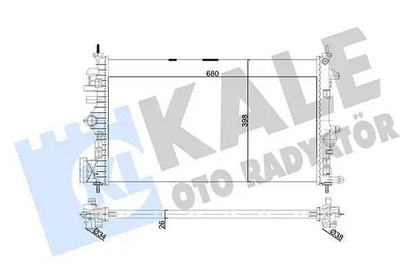 KALE Opel Insignia A 1.6/2.0 Cdti Su Radyatörü 680×398×26 mm