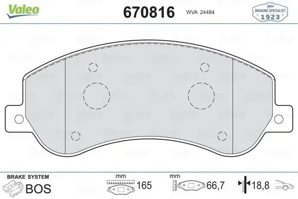 VALEO Volkswagen Amarok, Ford Connect 1.8 Tdci Arka Fren Balatası 165 mm