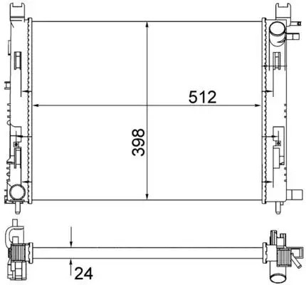 MAHLE Dacia Sandero 1.5 dCi, Renault Clio 1.5 dCi Su Radyatörü 555x720 mm