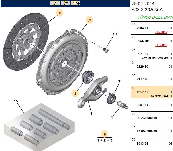 PSA Peugeot 207, 307, 308 ve Citroen C5 1.6 Hdi Komple Volant Oynar Göbek Euro 4