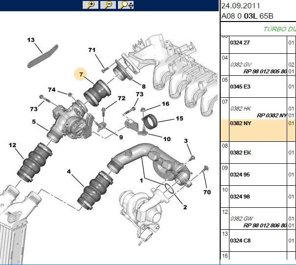 UCEL Turbo Hortumu - Peugeot Partner 1.6 Hdi & Citroen C3 1.6 Hdi İçin