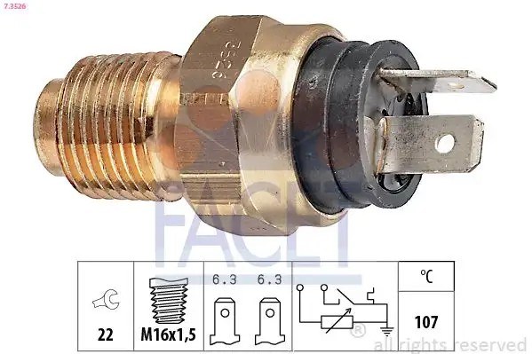 FACET Hararet Müşürü M16x1,5 Dişli 22 mm Anahtar Ağzı 133893