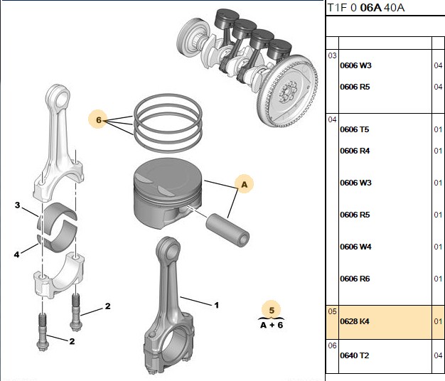 PISTON 206 406 EW10J4 2.0 16V  BENZIN