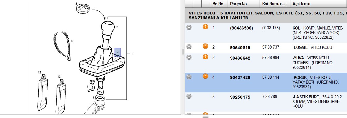 Vites Körüğü (Opel Vectra A, Opel Astra F, Opel Corsa B)