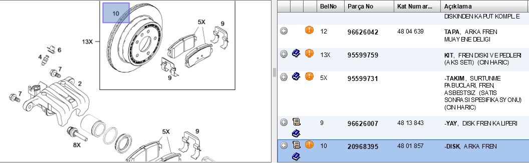FREN DISKI ARKA (5D 303 mm) CHEVROLET CAPTIVA ANTARA 06-