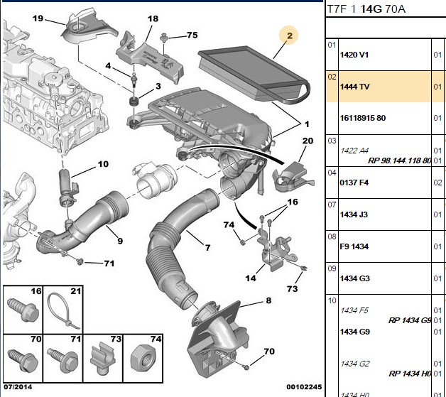 FROW Citroen C-Elysee, Peugeot 207 ve 208 1.6 Hdi Süngersiz Hava Filtresi HP2292