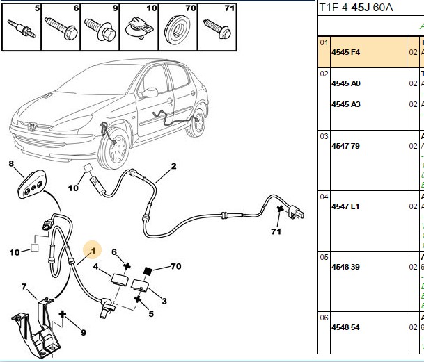 BOSCH Peugeot 206 1.4 ve 1.6 Ön ABS Hız Sensörü 835 mm