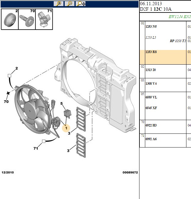 Fan Motoru (PSA) OEM:1253.R8