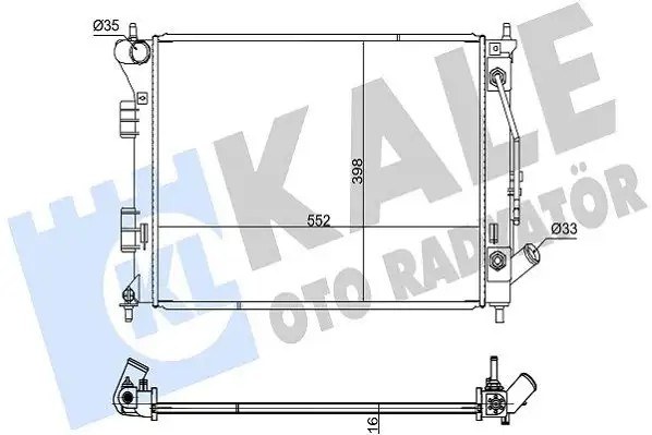 KALE Hyundai i30 ve Kia Cerato 1.6 Su Radyatörü 552×398×16 mm